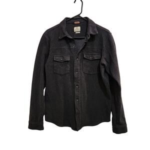 Astrneme Astronomy Gray Long Sleeve Pocket Stretch Casual Button Up Shirt Medium